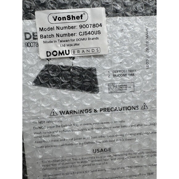 Vonshef Defrosting Tray Defrost Silicone Rim 9007804 - Picture 2 of 4